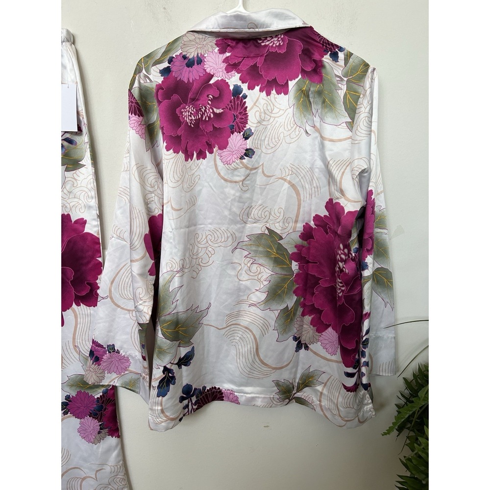 NWT Natori Peony Blossom Satin Pajama Set L Luxury Floral Coquette Sleepwear - Picture 5 of 8